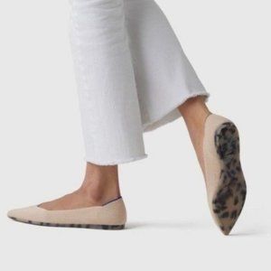 Rothy's Cream Flats with Leopard Print Sole